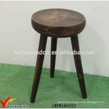 Wholesale Distressed Round Wood 3 Legged Stool